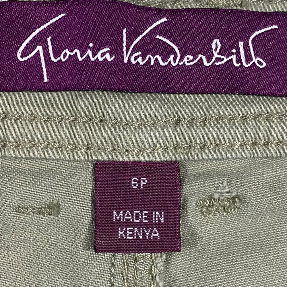 Gloria Vanderbilt Amanda Capri Women 6P Green Embroidered Hem‎ High Rise Pants - Picture 10 of 16